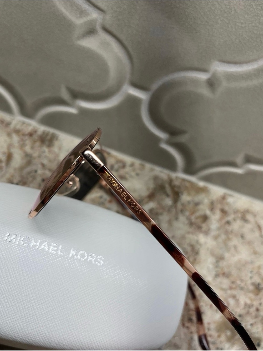 Michael Kors Rose Gold Aviator Sunglasses - Picture 4 of 9